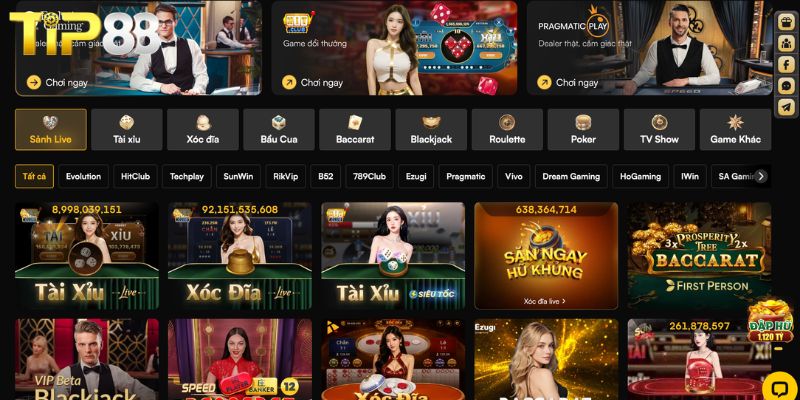 Casino Online TIP88 - Sòng Bạc Trực Tuyến Chân Thực Bậc Nhất Các tựa game casino online tại TIP88