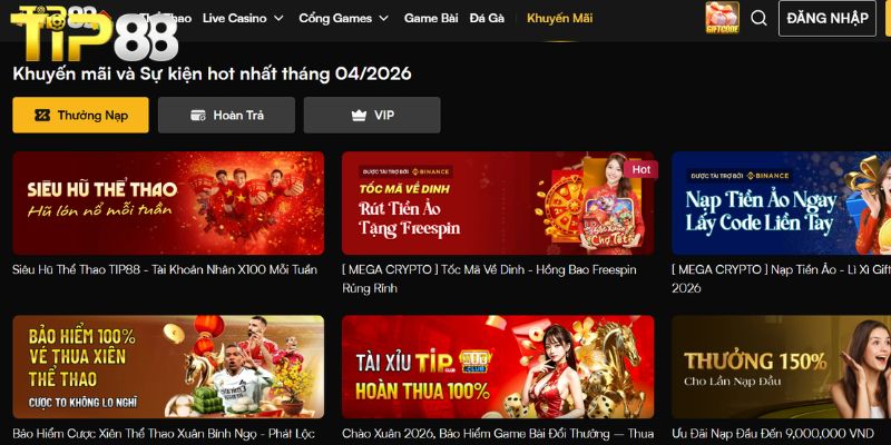 Khuyến Mãi TIP88 – Tổng Hợp Ưu Đãi Hấp Dẫn Dành Cho Bet Thủ Điều khoản nhận khuyến mãi TIP88 bet thủ cần biết