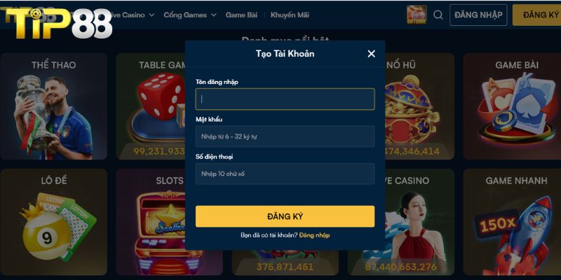 Đăng Ký TIP88 – Hướng Dẫn Chi Tiết Cho Người Mới Tham Gia Hướng dẫn quy trình đăng ký TIP88 cho người mới