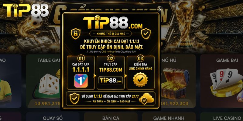 Cách Đổi IP Bằng 1.1.1.1 Để Truy Cập Nhà Cái TIP88 Nhanh Chóng, An Toàn Lợi ích khi vào TIP88 bằng IP của 1.1.1.1