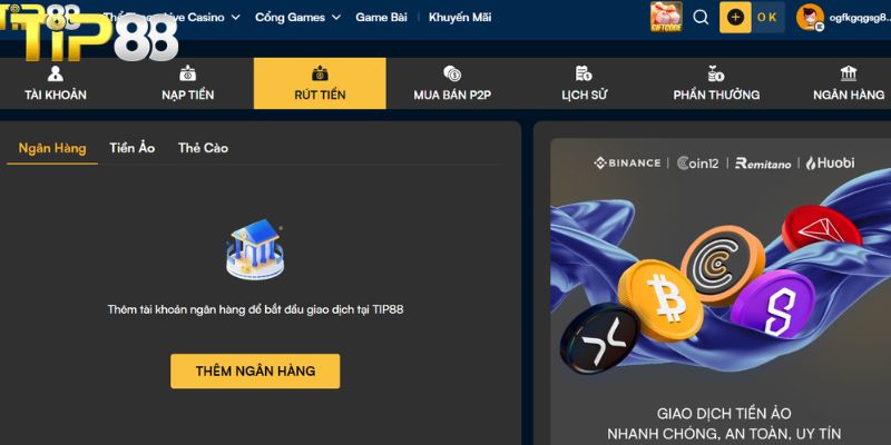 Rút Tiền TIP88 – Hướng Dẫn Giao Dịch An Toàn Cho Bet Thủ Yêu cầu chung khi rút tiền trên nhà cái TIP88